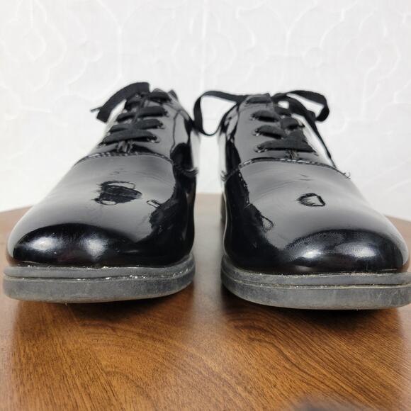 DINKLES Shoes Mens 11 Womens 13 Black Patent Formal Marching Band  Lace Up - Picture 9 of 16
